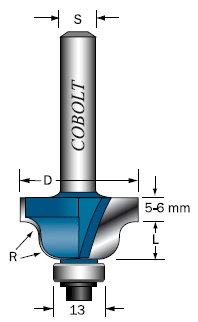 PROFILFRÄS COBOLT  R: 6,4MM