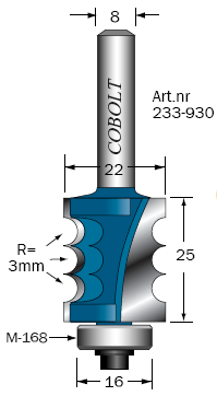 PÄRLPROFILFRÄS COBOLT  R:3MM