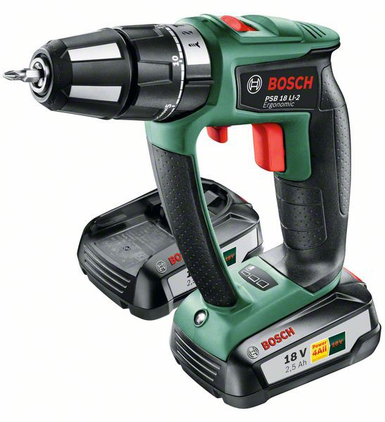 Slagborr/skruvdragare med litiumjonbatteri PSB 18 LI-2 Ergonomic