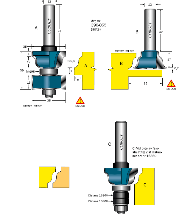 SPRÖJSFRÄSSATS ANTIK COBOLT 390-055