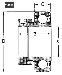 INSATSLAGER YET206 SKF
