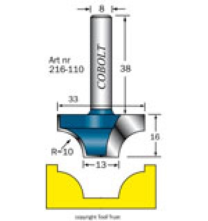 RADIEFRÄS MED BOTTENSKÄR COBOLT 216-110   S=8MM R=10