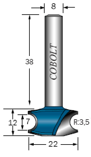 DEKORFRÄS D:22, L:7MM