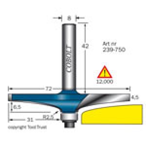 ELIPSPROFILFRÄS COBOLT D=72, R=101,6, R=1