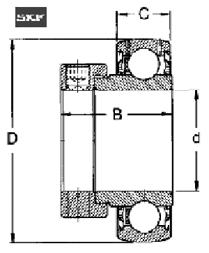 INSATSLAGER YET208 SKF